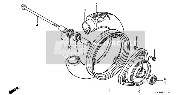 Honda NH80MS 1994 Ruota anteriore per un 1994 Honda NH80MS